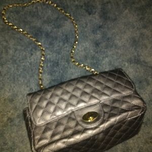 Metallic quilted purse